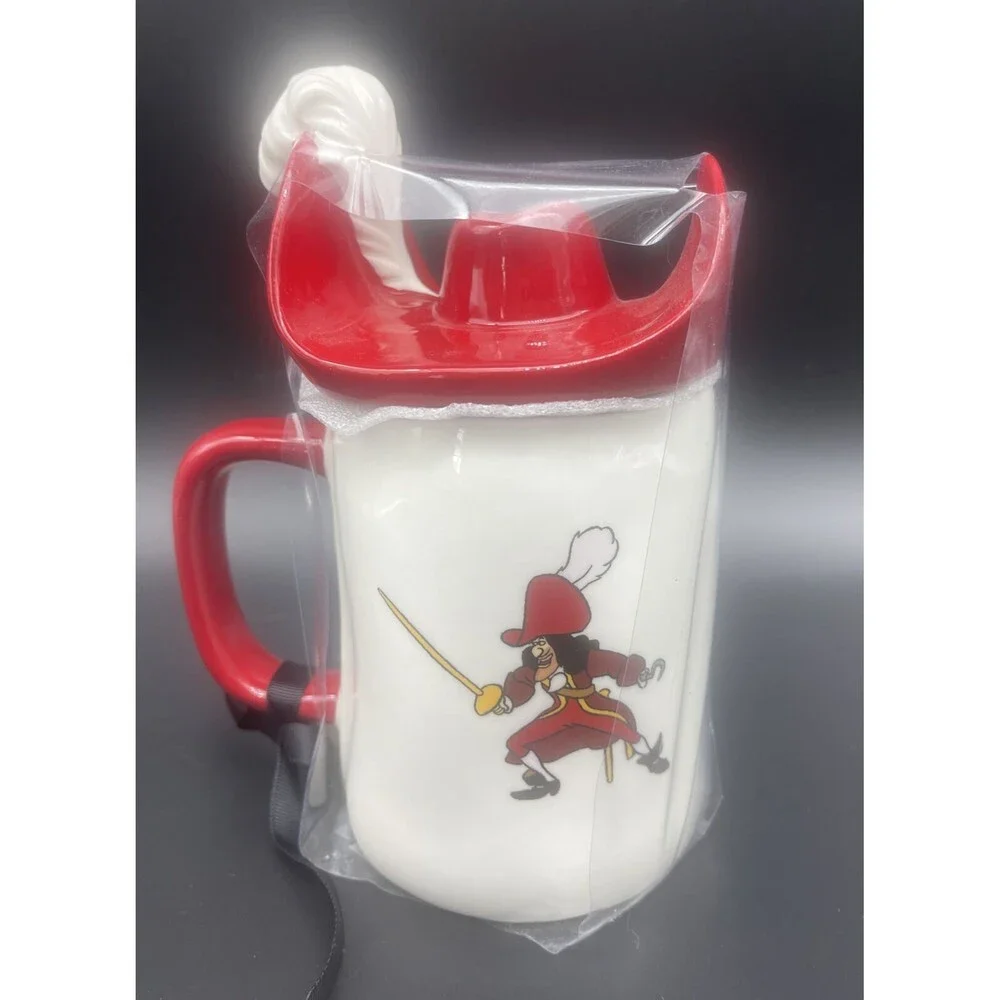 RAE DUNN Disney Captain‎ Hook Covered Coffee Tea Mug Cup NEW